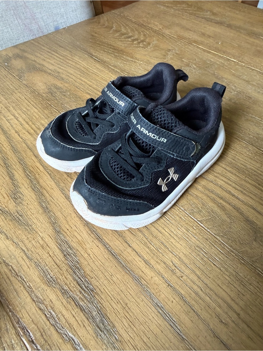 Under Armour Kids Black and White Athletic Sneakers